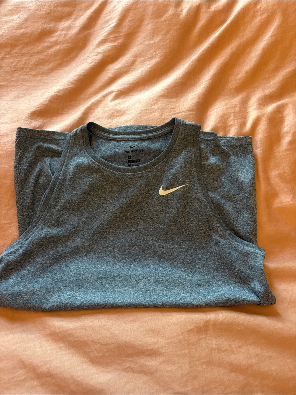 Nike Heather Gray Performance Tank with White Swoosh